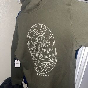 O'Neill Forest Green Hoodie with Artistic Back Design